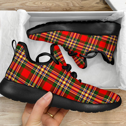 MacGill Modern Tartan Plaid Mesh Knit Sneakers