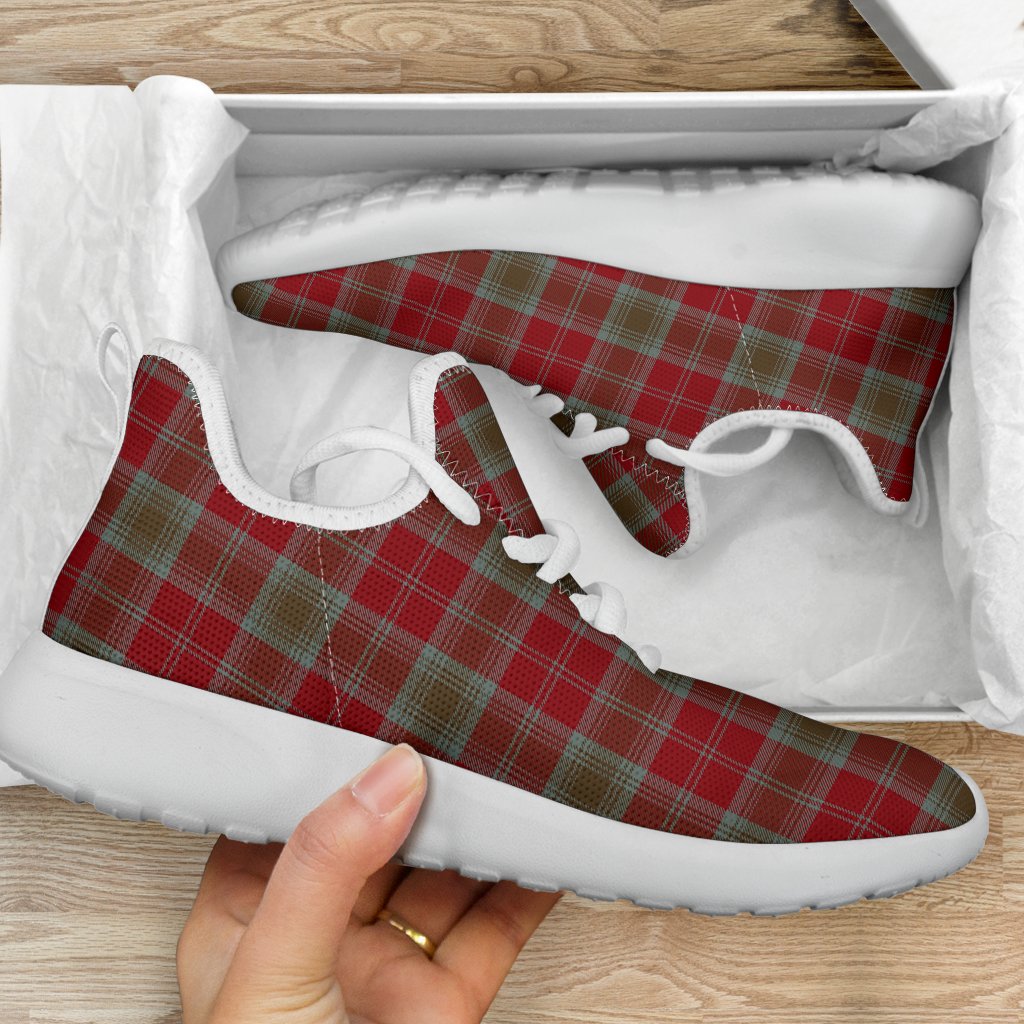 Lindsay Weathered Tartan Plaid Mesh Knit Sneakers