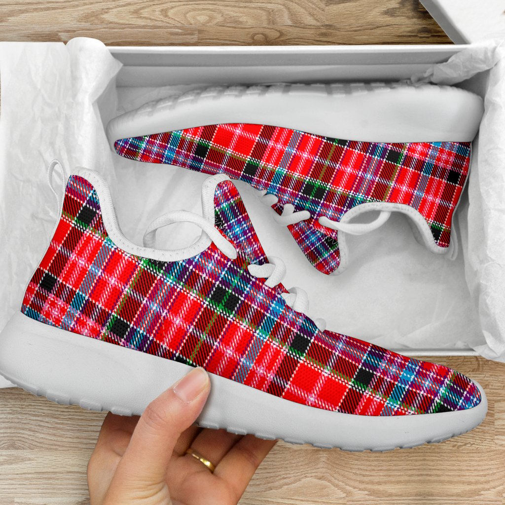 Aberdeen District Tartan Plaid Mesh Knit Sneakers