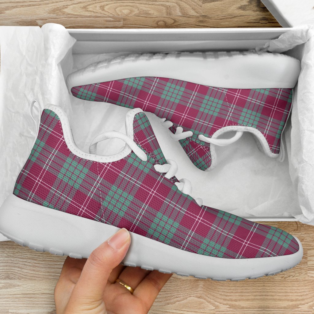 Crawford Ancient Tartan Plaid Mesh Knit Sneakers