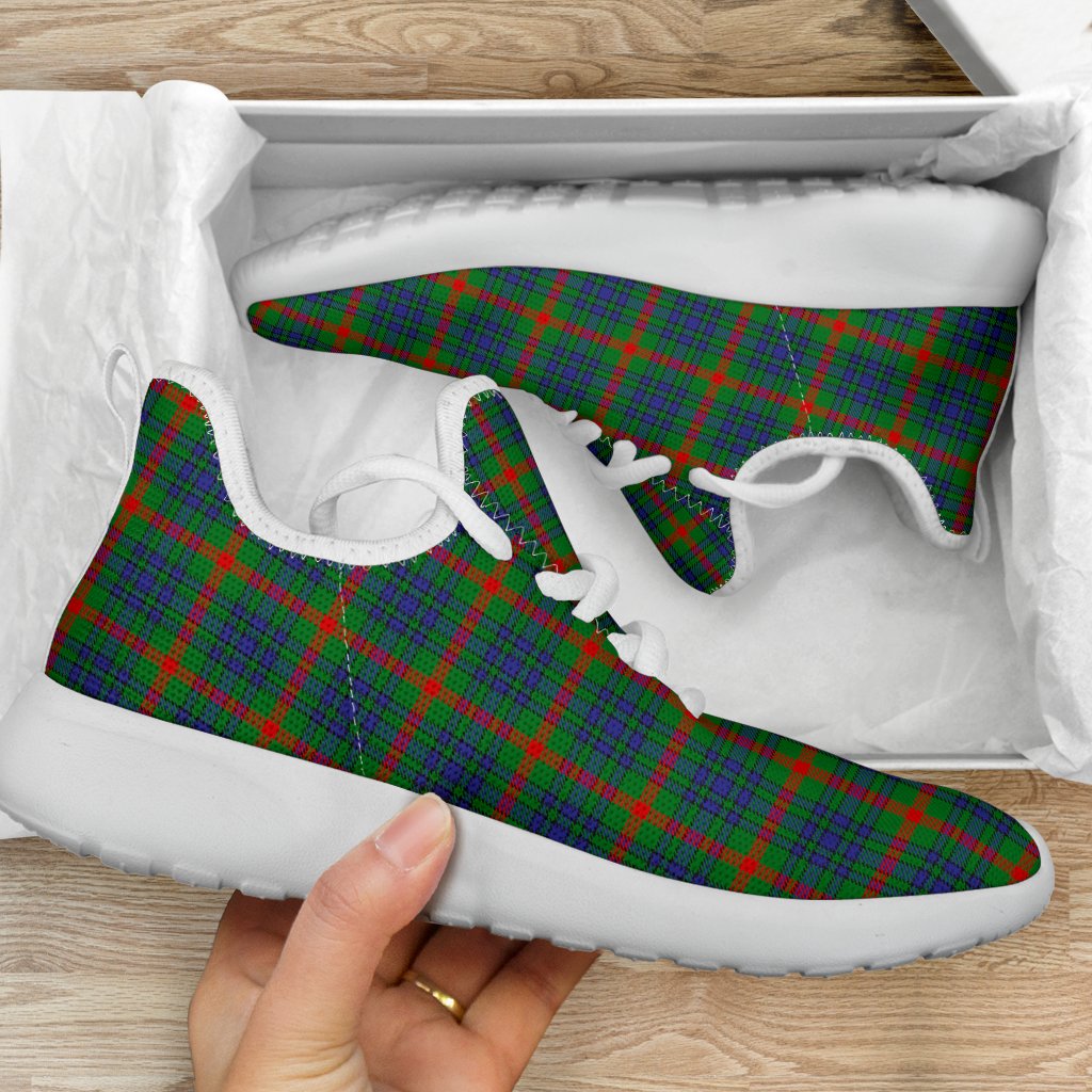 Aiton Tartan Plaid Mesh Knit Sneakers