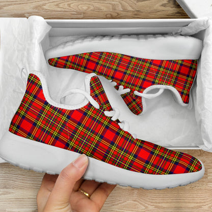 Hepburn Tartan Plaid Mesh Knit Sneakers