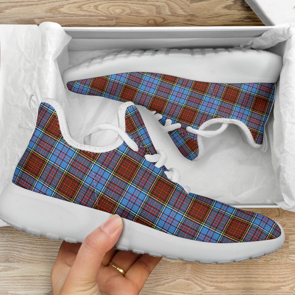 Anderson Modern Tartan Plaid Mesh Knit Sneakers