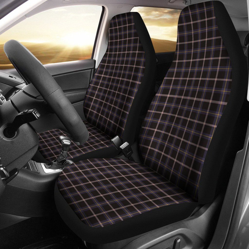 Navy Dress Blue Tartan Plaid Car Seat Cover