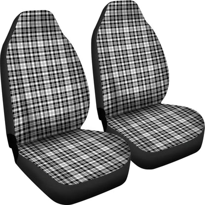 Scott Black _ White Modern Tartan Plaid Car Seat Cover