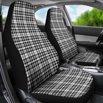 Scott Black _ White Modern Tartan Plaid Car Seat Cover