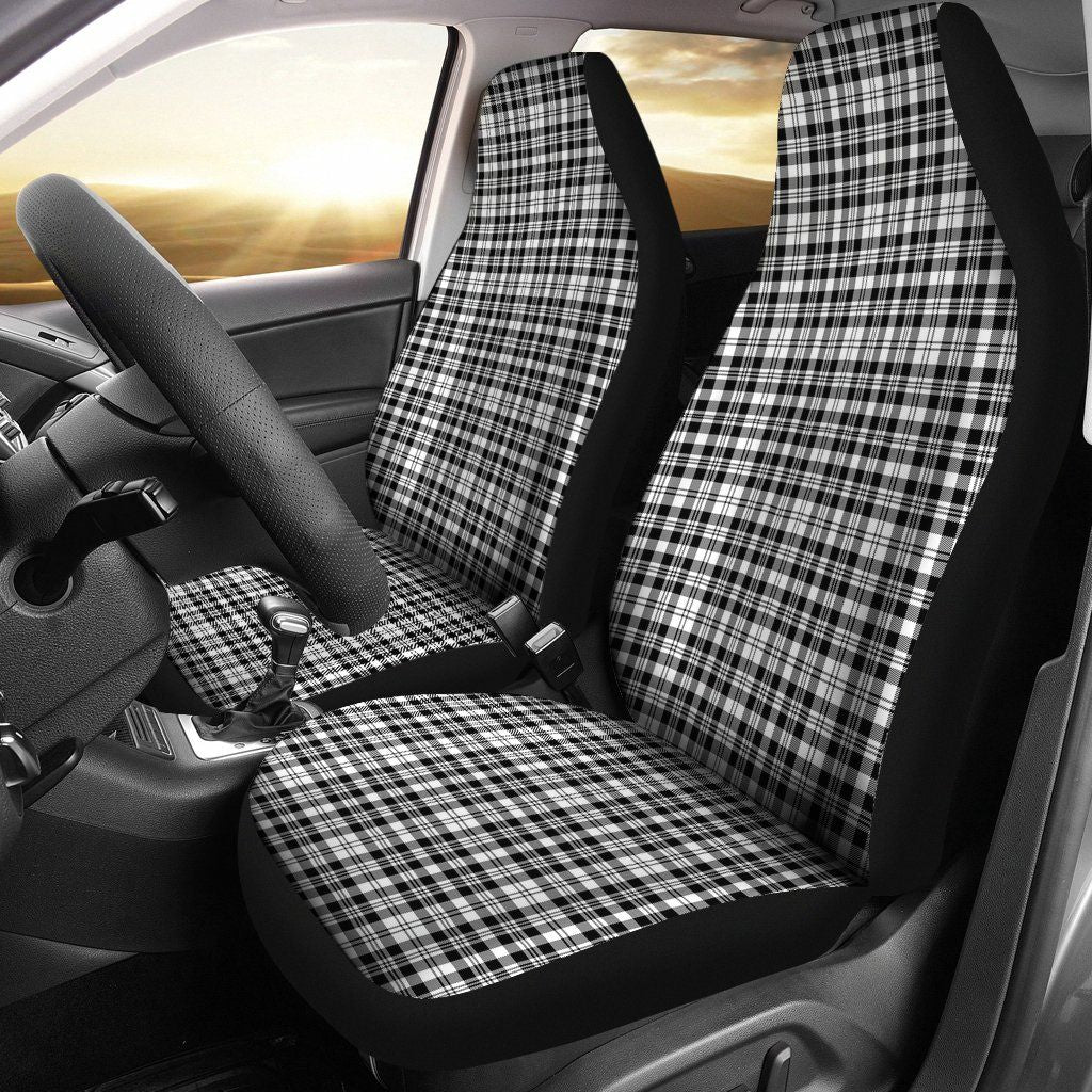 Scott Black _ White Modern Tartan Plaid Car Seat Cover