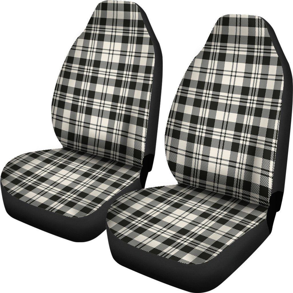 Scott Black White Ancient Tartan Plaid Car Seat Cover