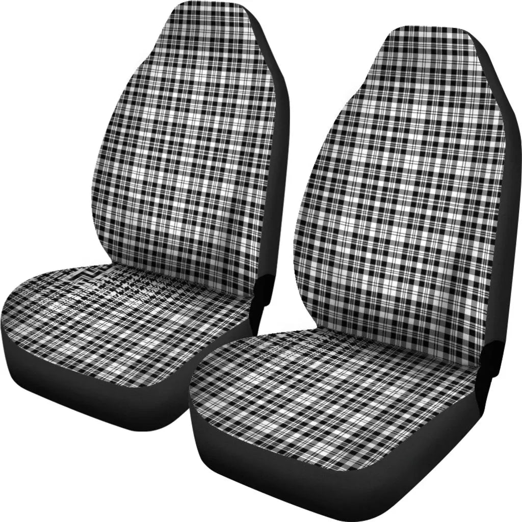 Scott Black _ White Modern Tartan Plaid Car Seat Cover