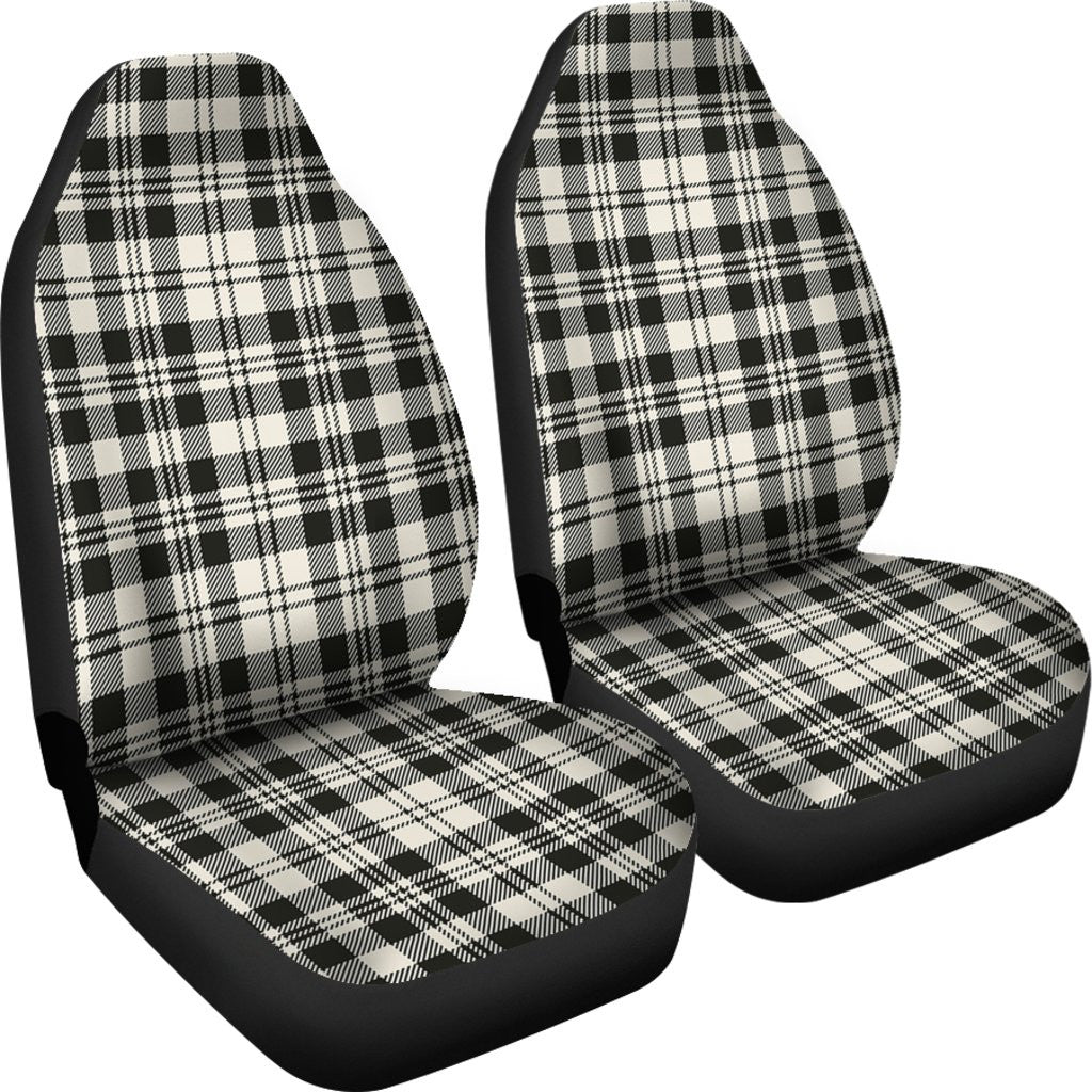 Scott Black White Ancient Tartan Plaid Car Seat Cover