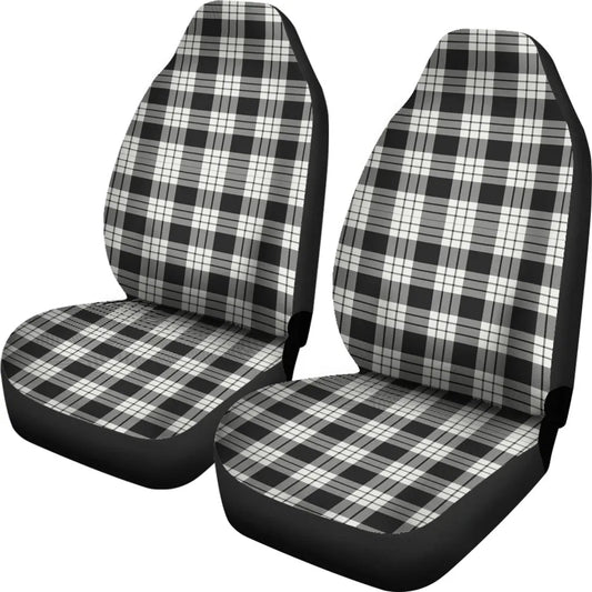 Macfarlane Black _ White Ancient Tartan Plaid Car Seat Cover