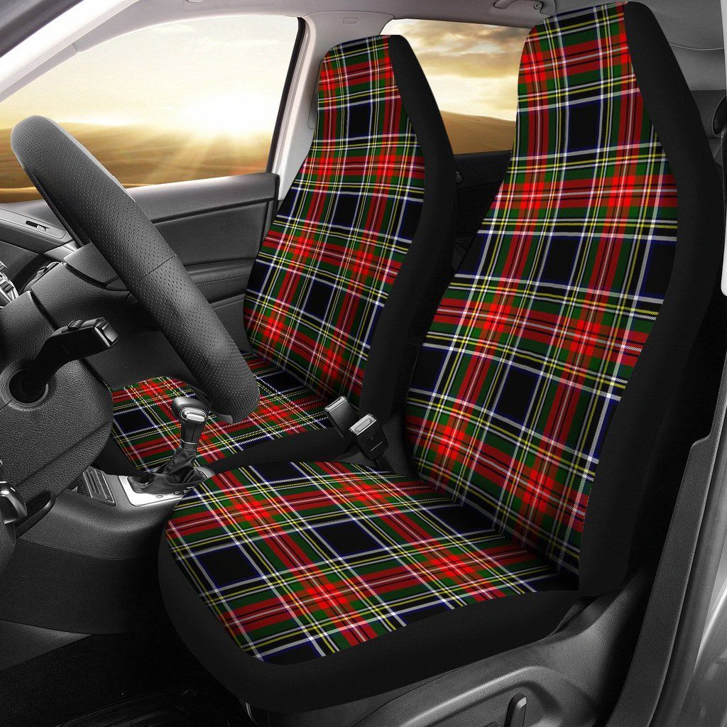 Stewart Black Tartan Plaid Car Seat Cover