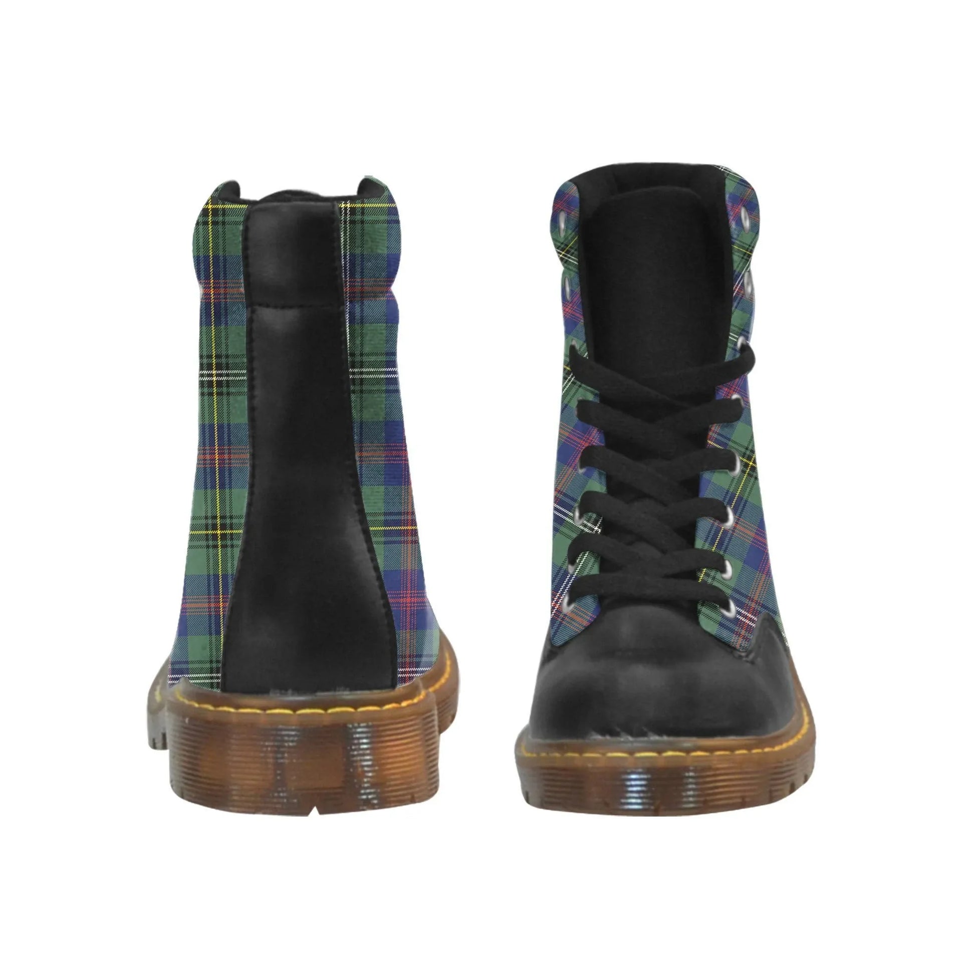 Wood Modern Tartan Plaid Apache Boots