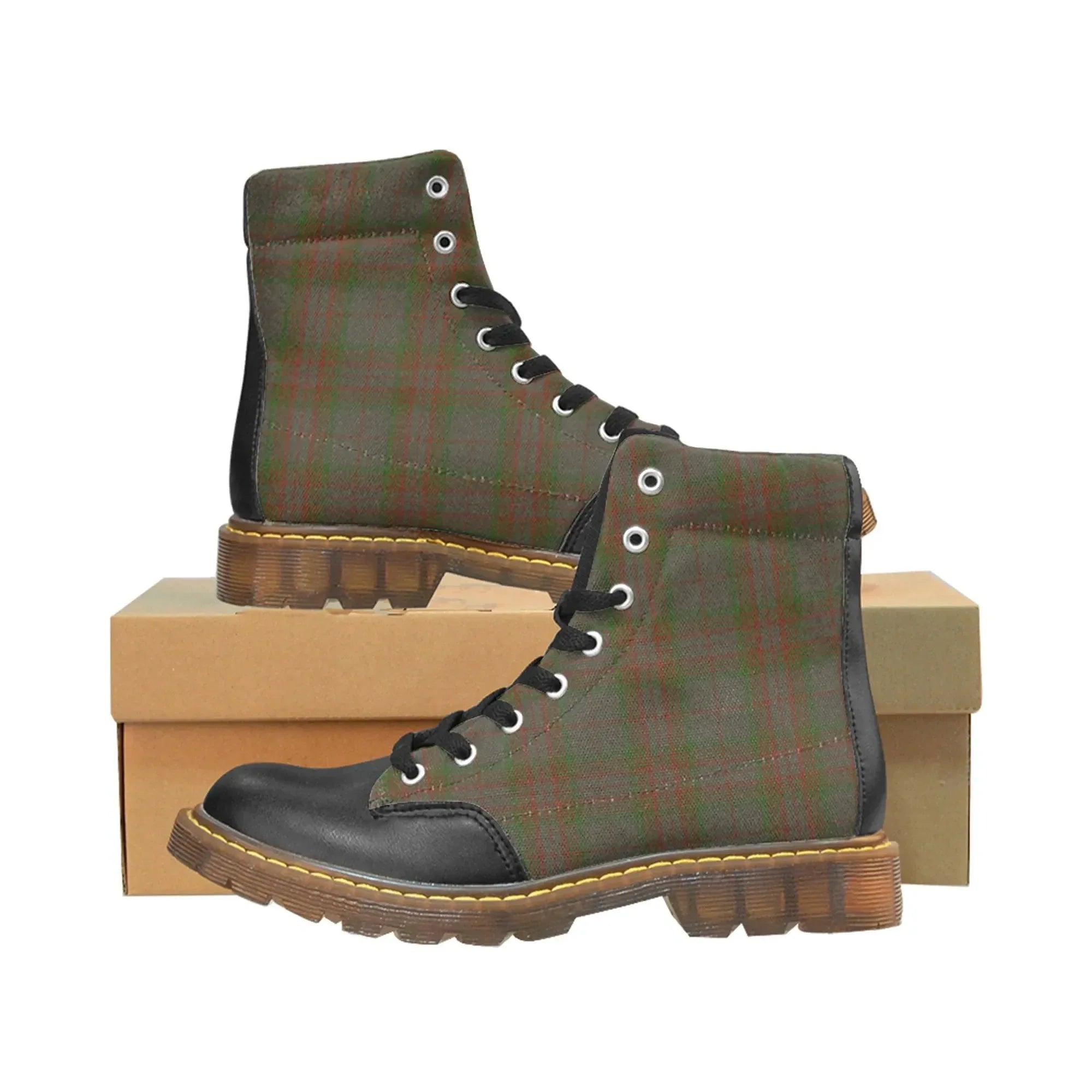 Gray Tartan Plaid Apache Boots