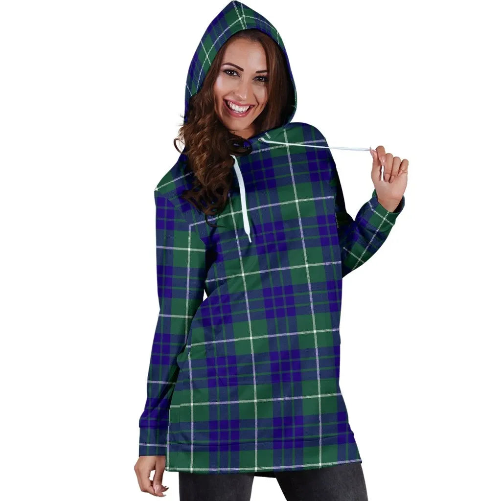 Hamilton Hunting Modern Tartan Plaid Hoodie Dress