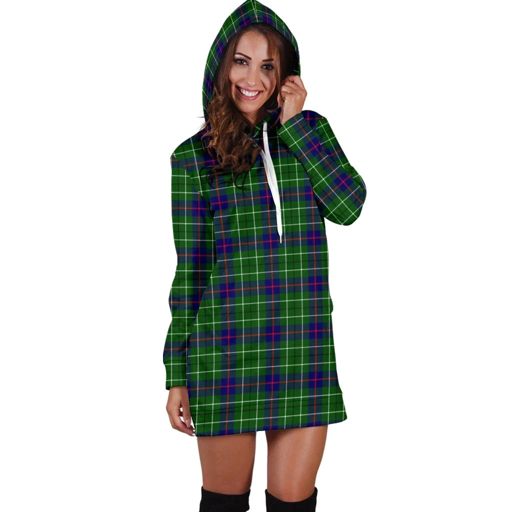 Duncan Modern Tartan Plaid Hoodie Dress
