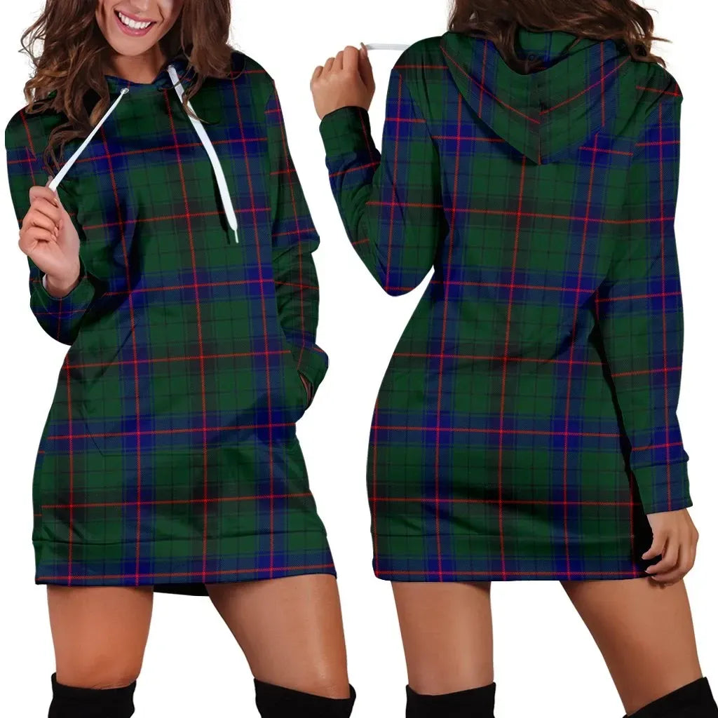 Davidson Modern Tartan Plaid Hoodie Dress