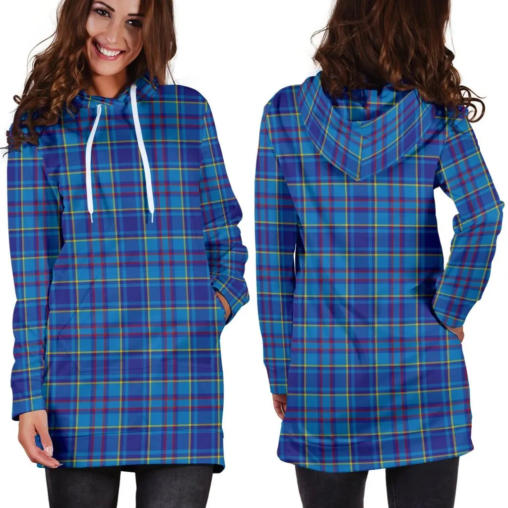 Mercer Modern Tartan Plaid Hoodie Dress