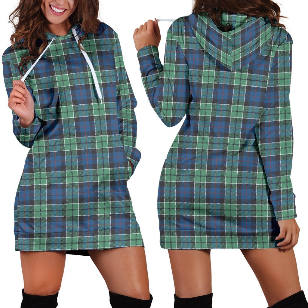 Leslie Hunting Ancient Tartan Plaid Hoodie Dress