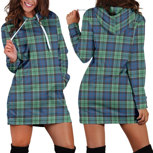 Leslie Hunting Ancient Tartan Plaid Hoodie Dress