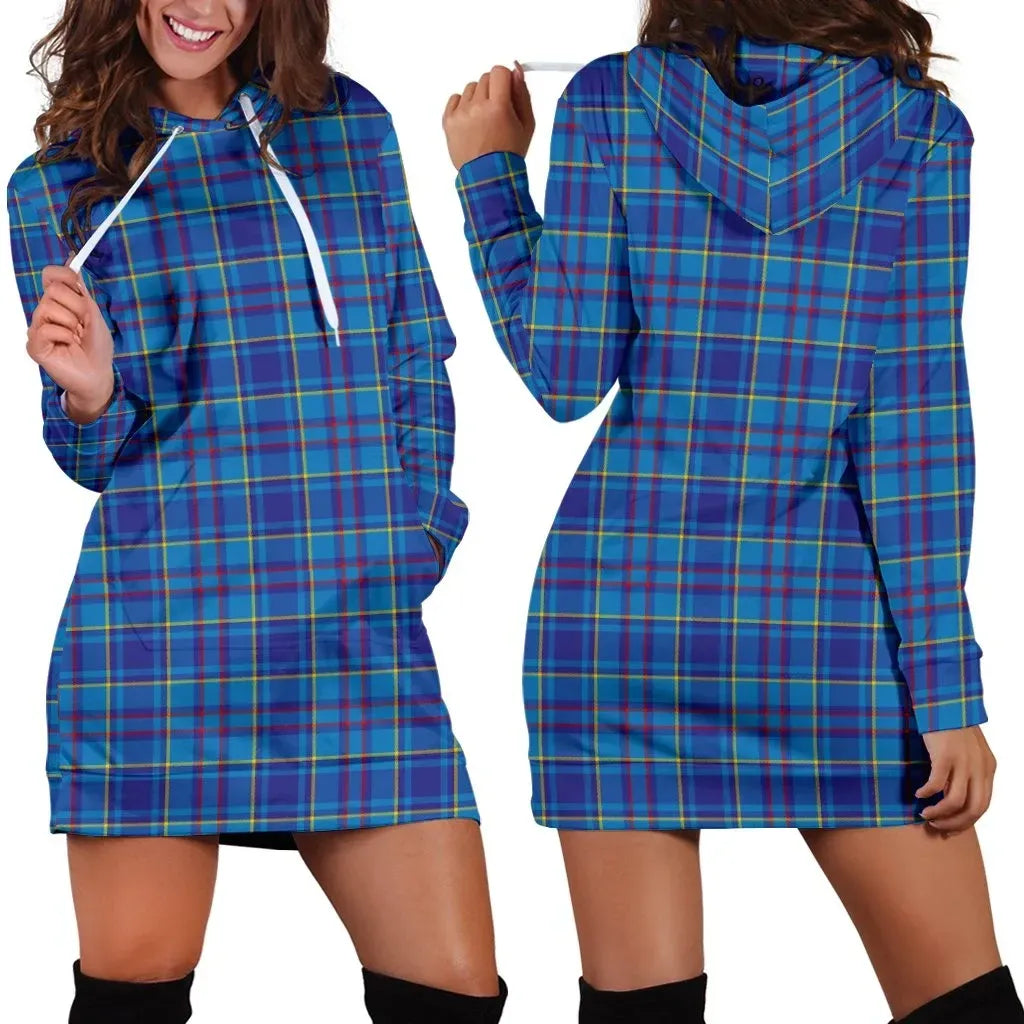 Mercer Modern Tartan Plaid Hoodie Dress