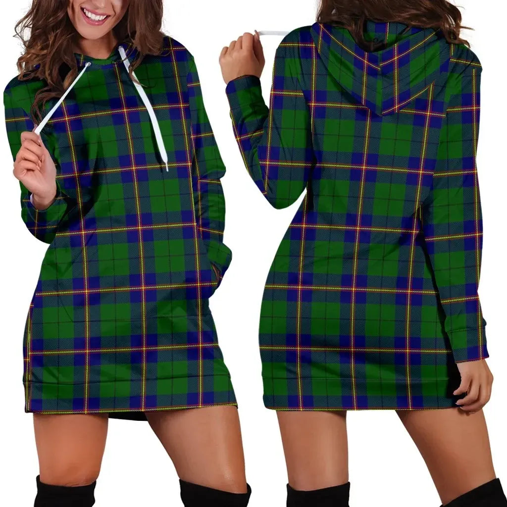 Carmichael Modern Tartan Plaid Hoodie Dress