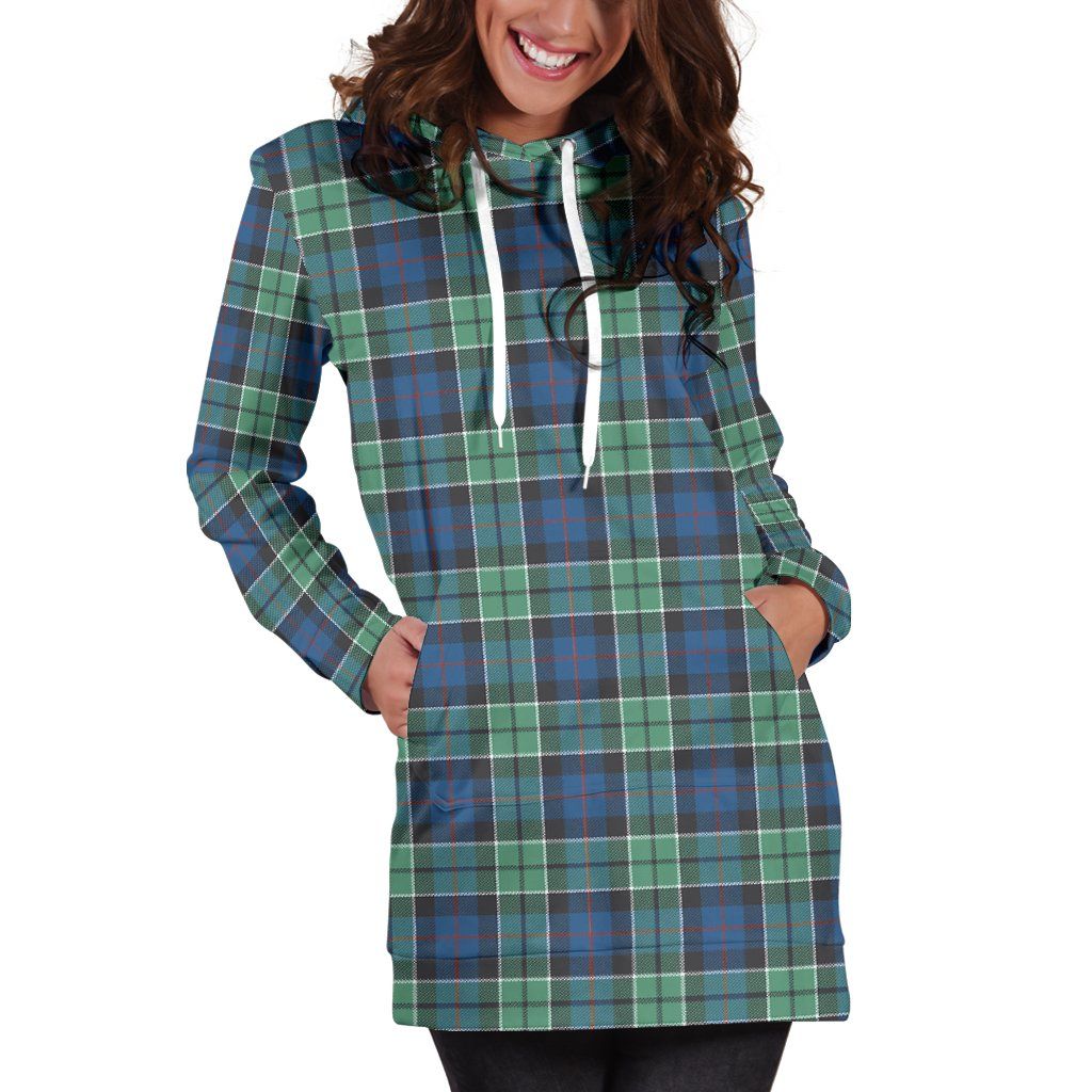 Leslie Hunting Ancient Tartan Plaid Hoodie Dress