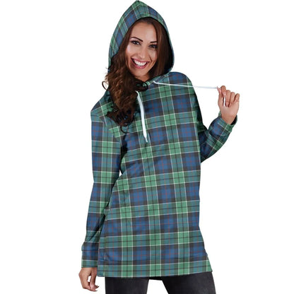 Leslie Hunting Ancient Tartan Plaid Hoodie Dress