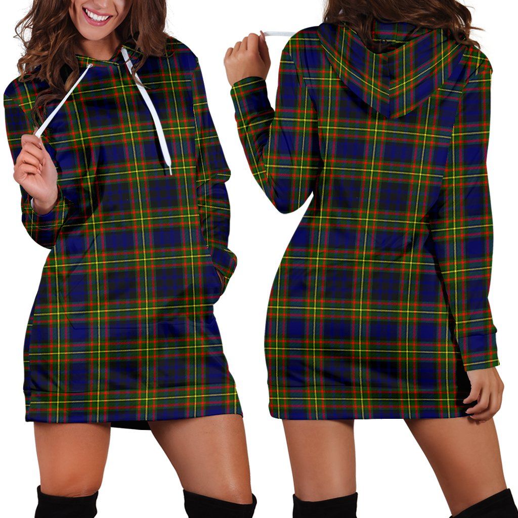 Clelland Modern Tartan Plaid Hoodie Dress