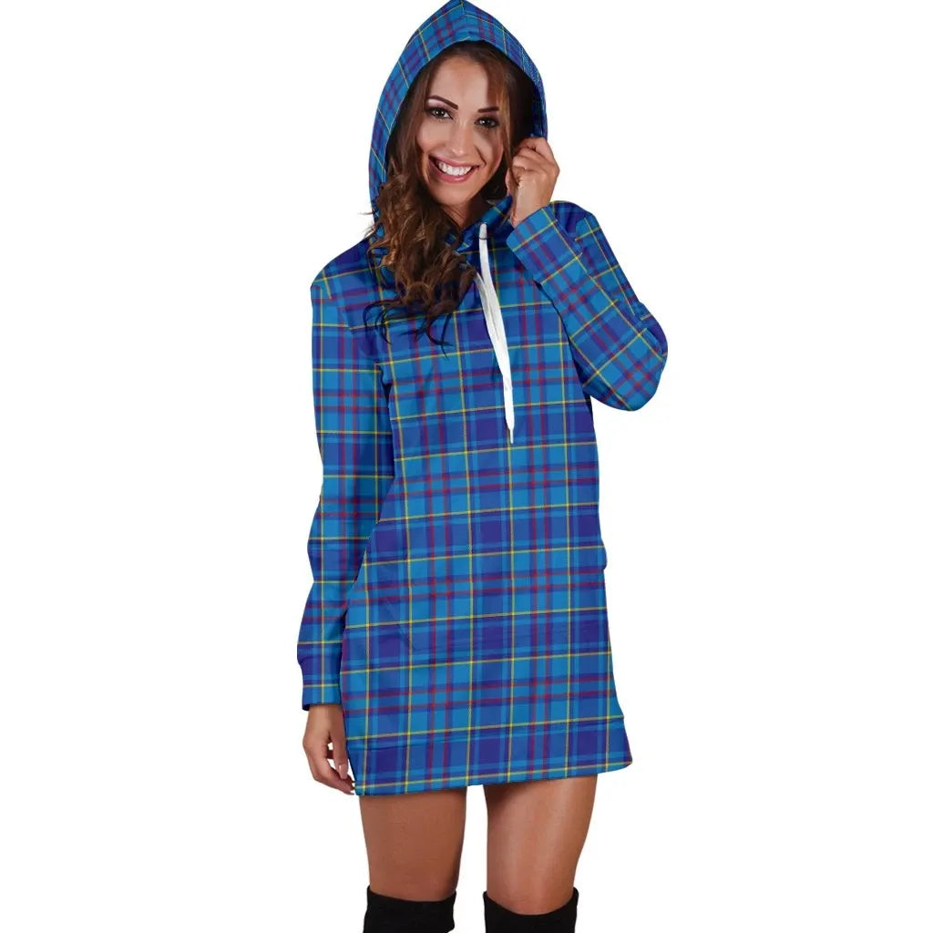 Mercer Modern Tartan Plaid Hoodie Dress