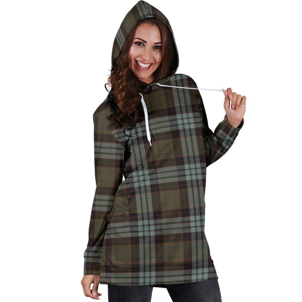 Stewart Old Weathered Tartan Plaid Hoodie Dress