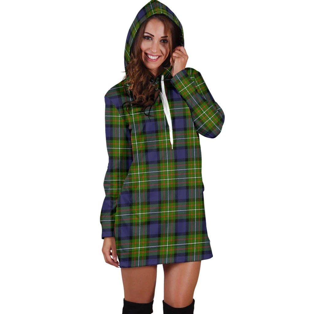 Fergusson Modern Tartan Plaid Hoodie Dress