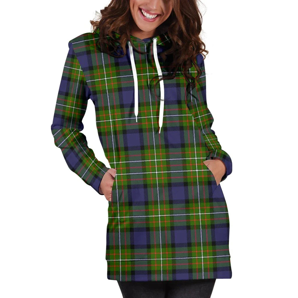 Fergusson Modern Tartan Plaid Hoodie Dress