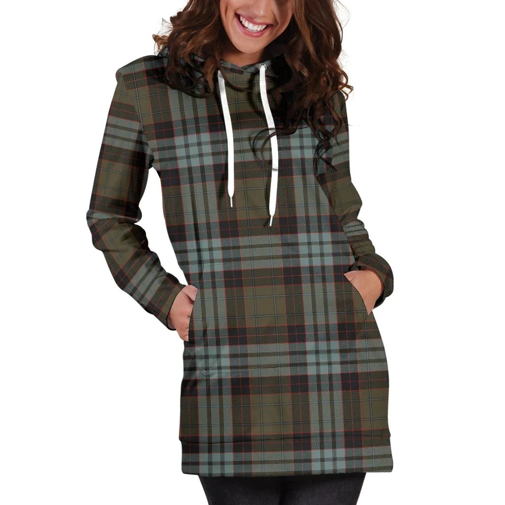 Stewart Old Weathered Tartan Plaid Hoodie Dress