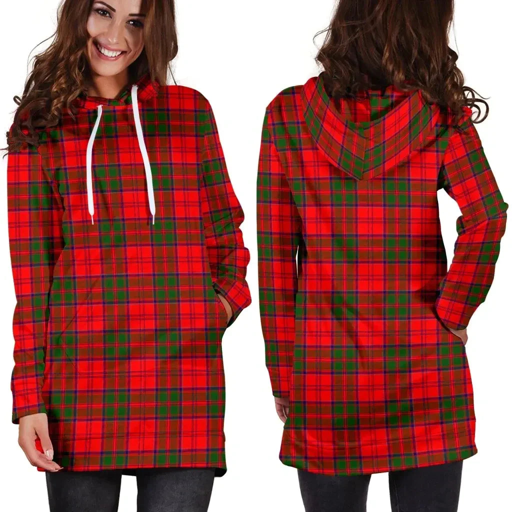 Grant Modern Tartan Plaid Hoodie Dress