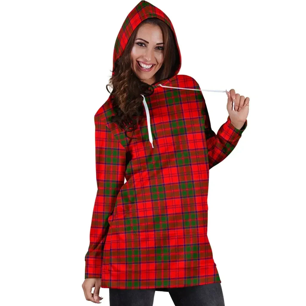 Grant Modern Tartan Plaid Hoodie Dress