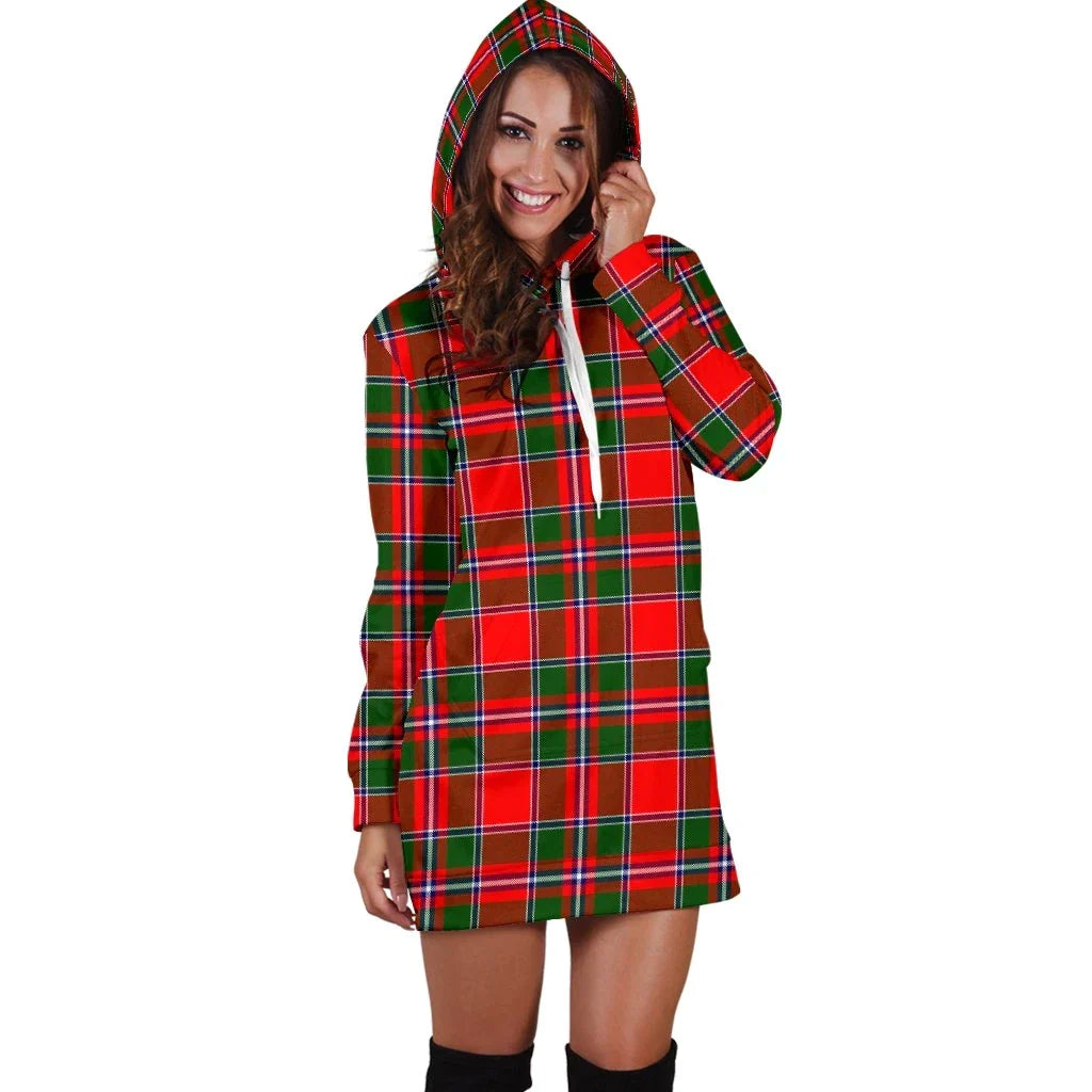 Spens Modern Tartan Plaid Hoodie Dress