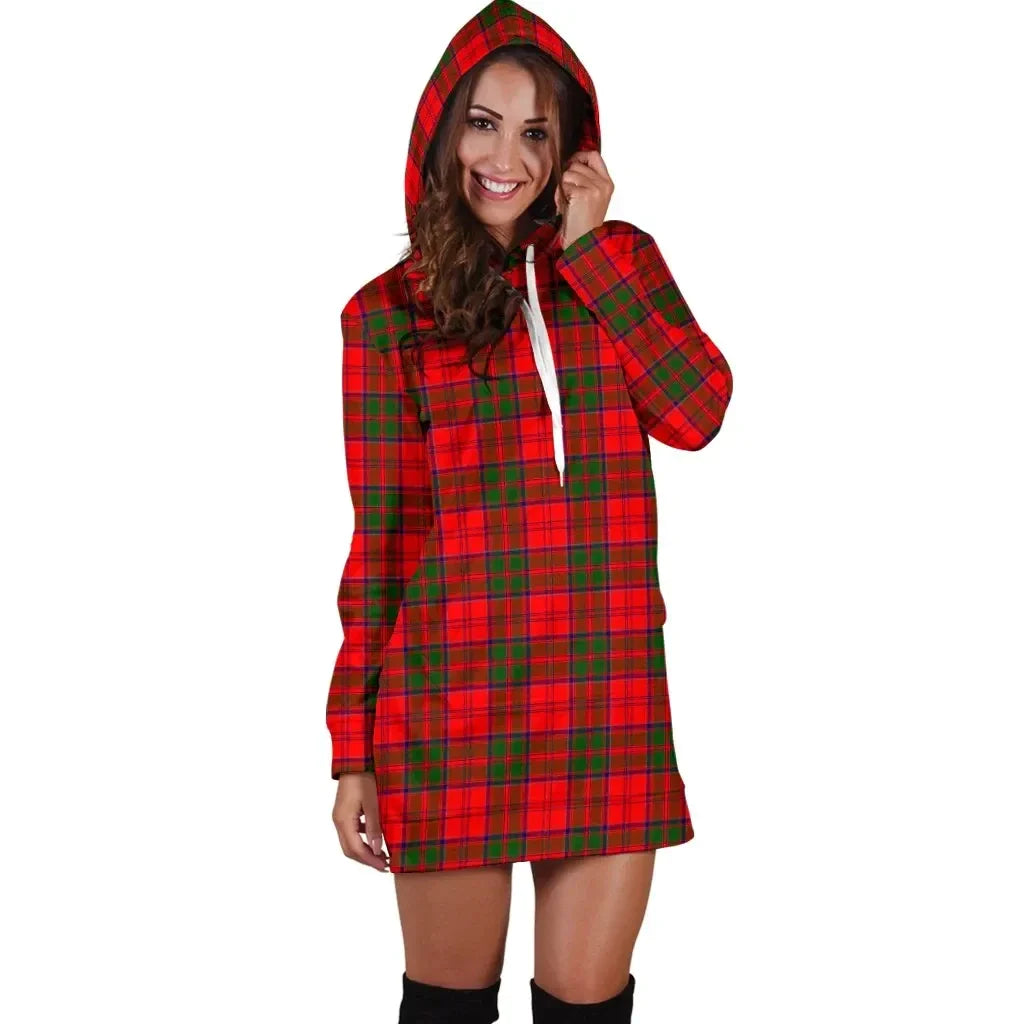 Grant Modern Tartan Plaid Hoodie Dress