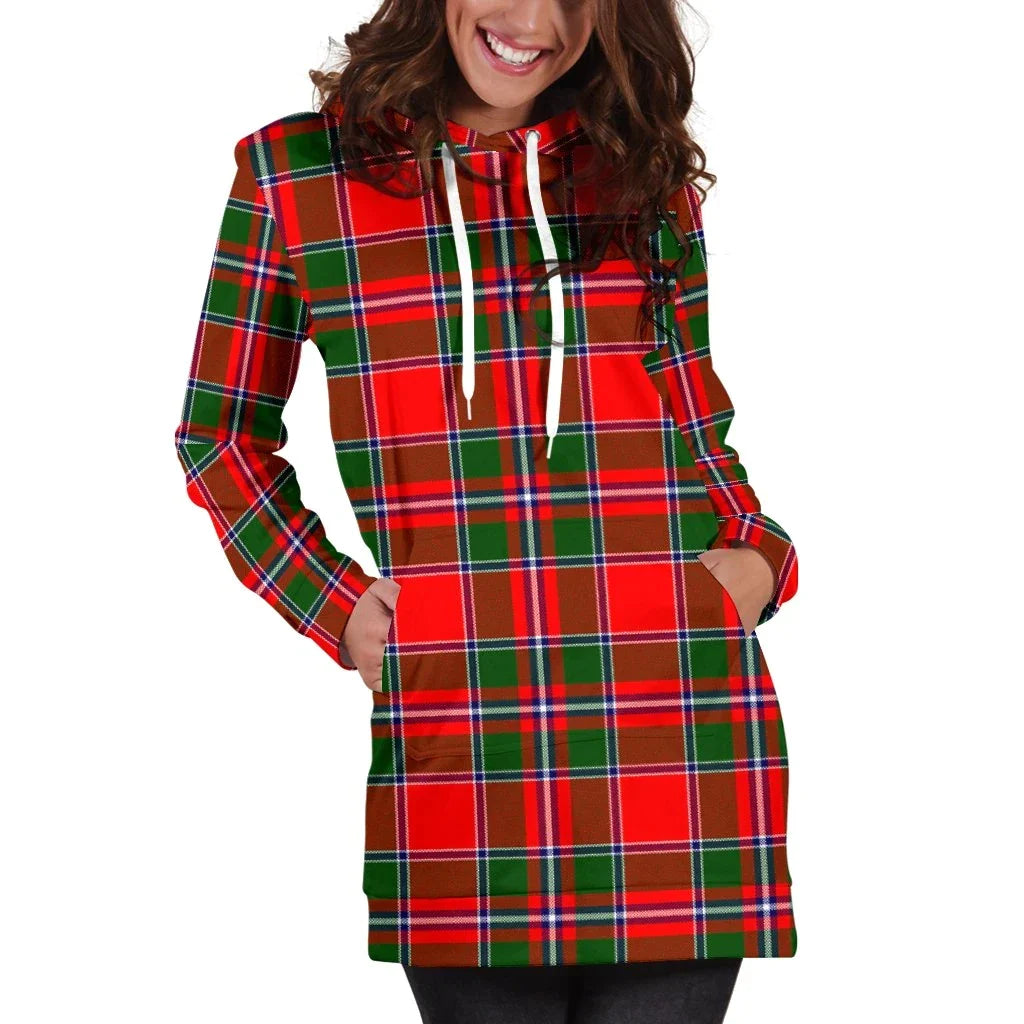 Spens Modern Tartan Plaid Hoodie Dress