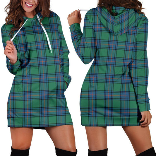 Shaw Ancient Tartan Plaid Hoodie Dress