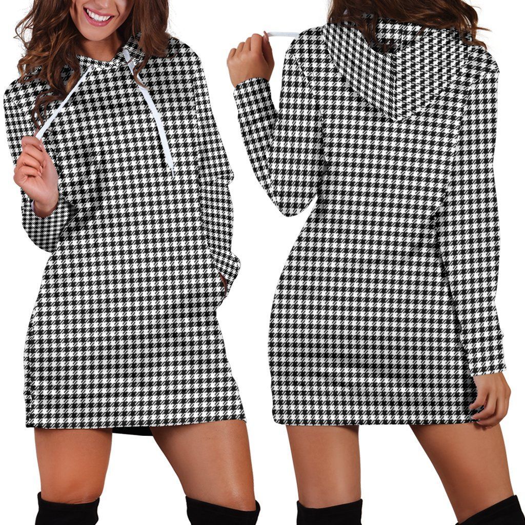 Shepherd Tartan Plaid Hoodie Dress