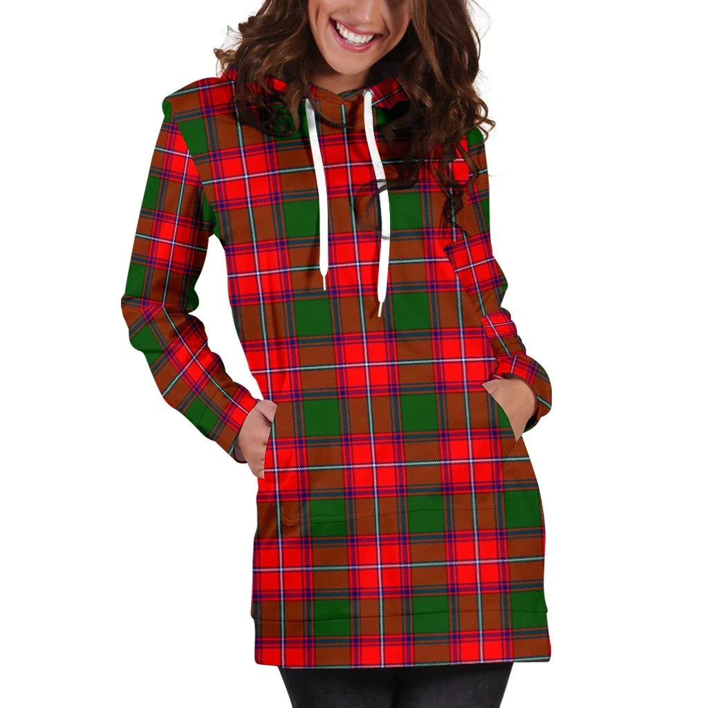 Rattray Modern Tartan Plaid Hoodie Dress