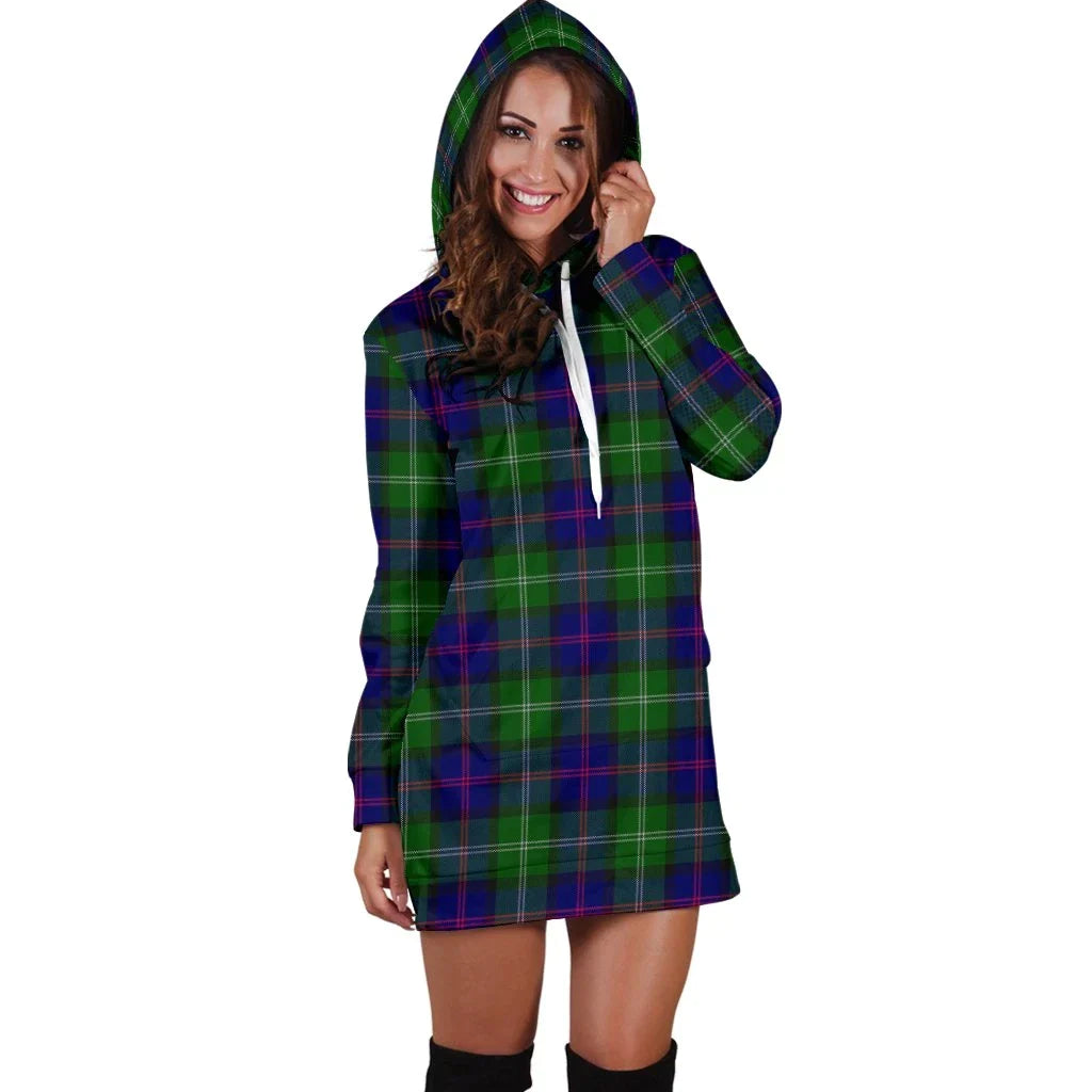 MacThomas Modern Tartan Plaid Hoodie Dress