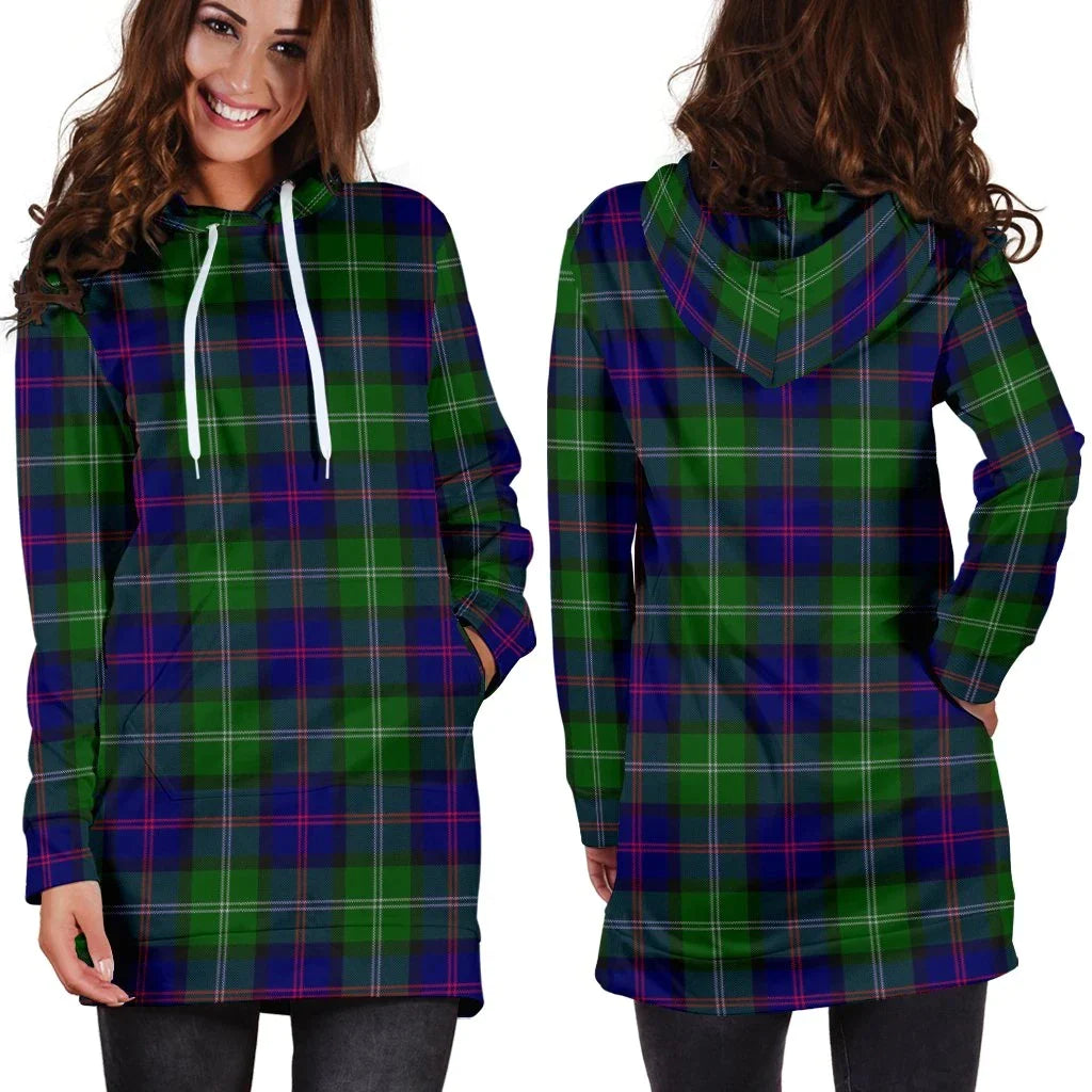 MacThomas Modern Tartan Plaid Hoodie Dress