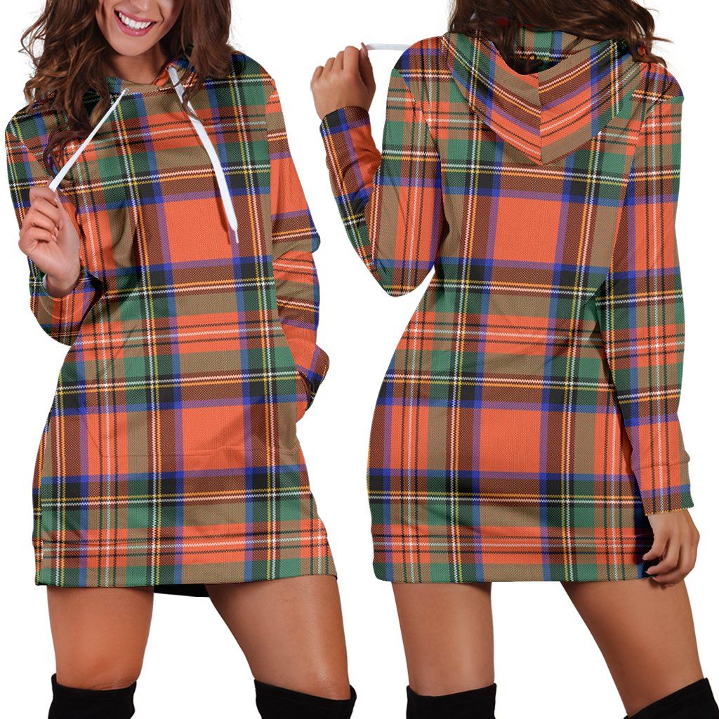 Stewart Royal Ancient Tartan Plaid Hoodie Dress