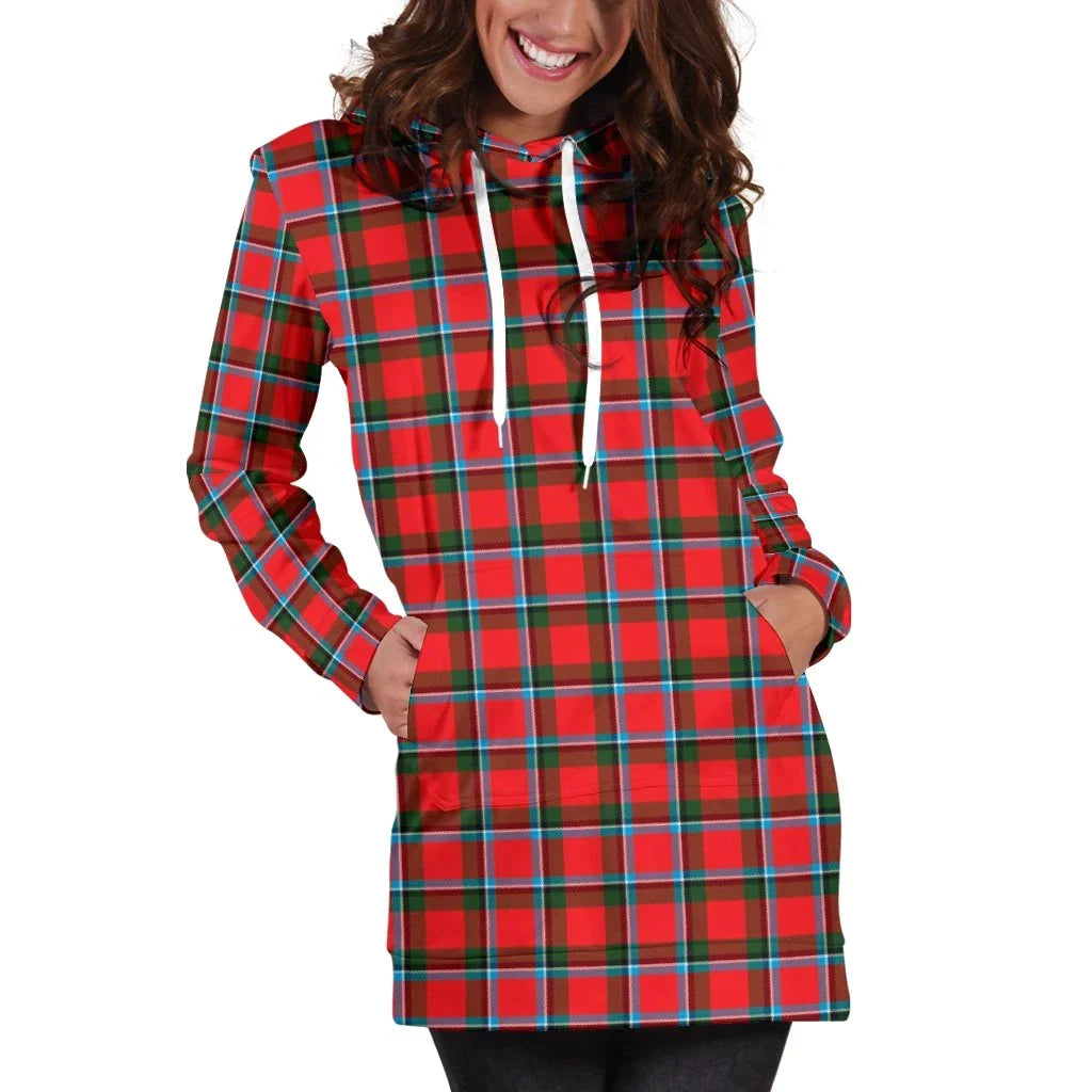 Sinclair Modern Tartan Plaid Hoodie Dress