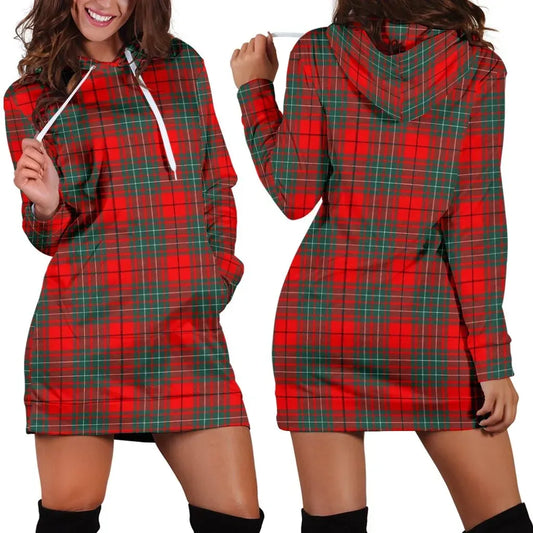 Cumming Modern Tartan Plaid Hoodie Dress