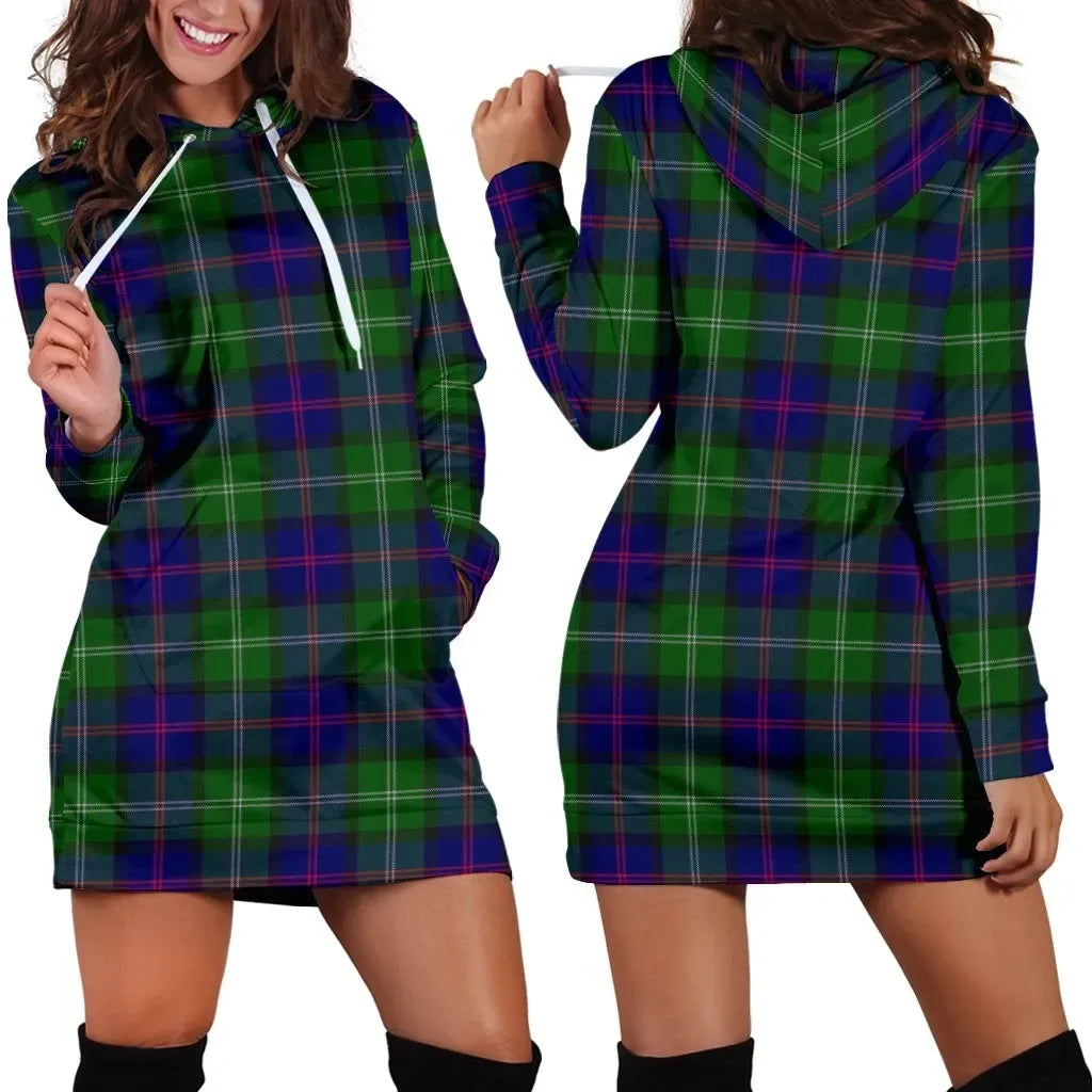 MacThomas Modern Tartan Plaid Hoodie Dress