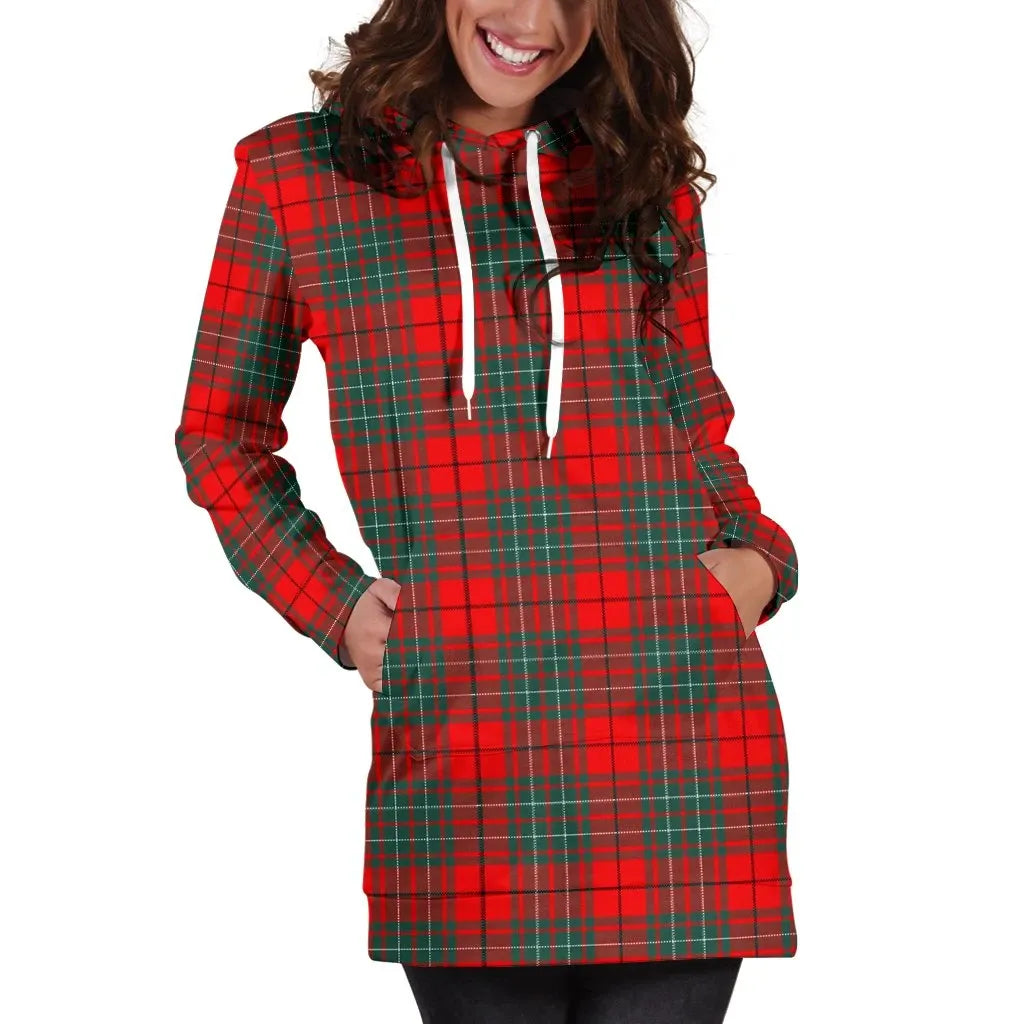 Cumming Modern Tartan Plaid Hoodie Dress