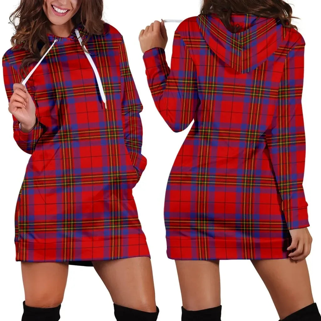 Leslie Modern Tartan Plaid Hoodie Dress